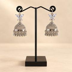 SILVER FLORAL JHUMKA