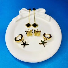 GOLDEN STAINLESS DROPS (3- pairs)