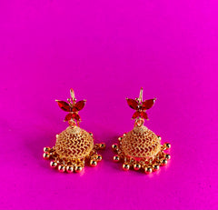 GOLDEN FLORAL JHUMKA