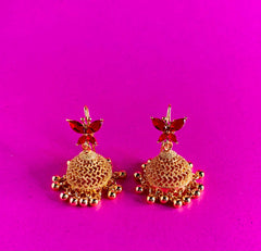 GOLDEN FLORAL JHUMKA