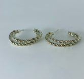 TWISTED DOUBLE ROW HOOPS