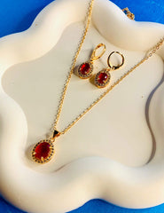 RUBY CIRCLE NECKLACE SET