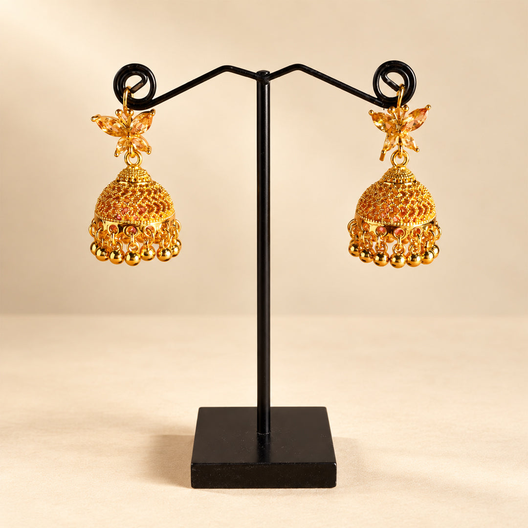 GOLDEN FLORAL JHUMKA