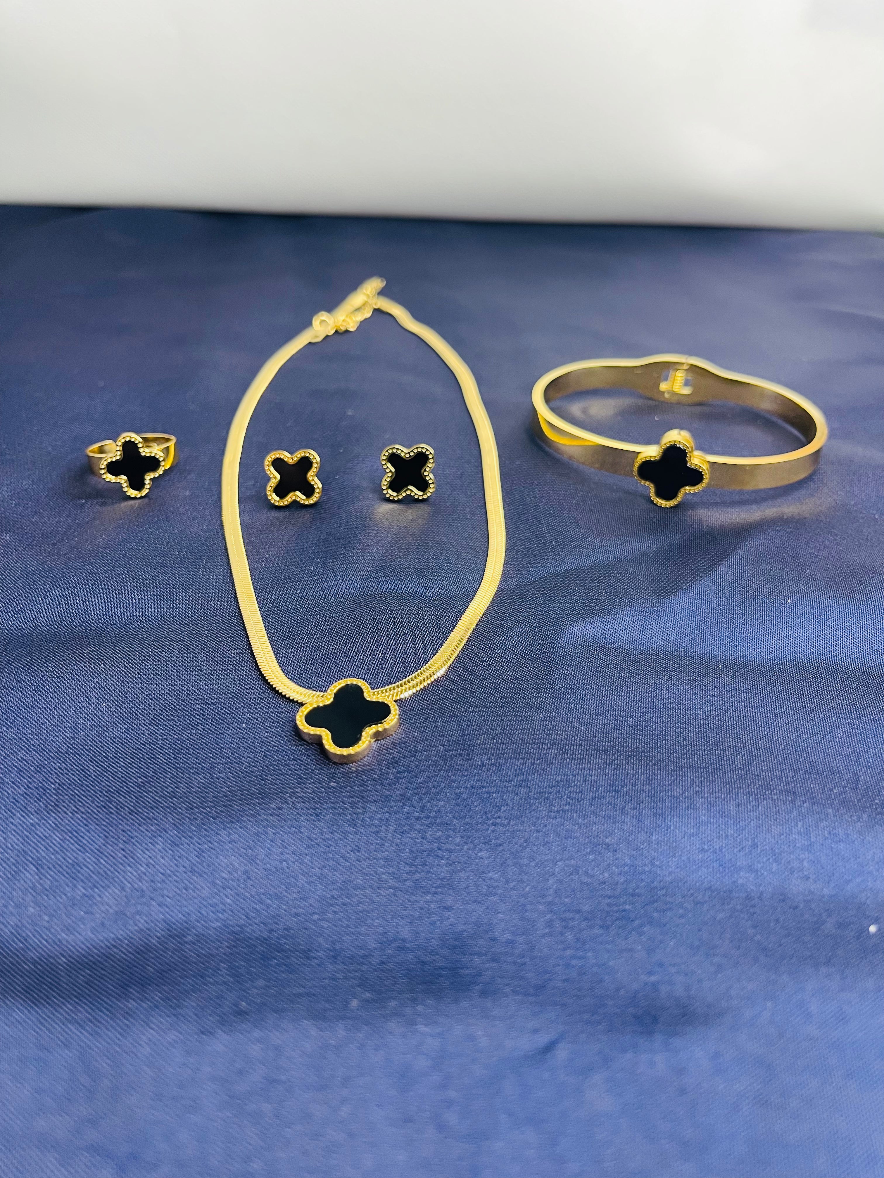 4-Piece Jewelry Set – Bracelet, Bangle & Earrings