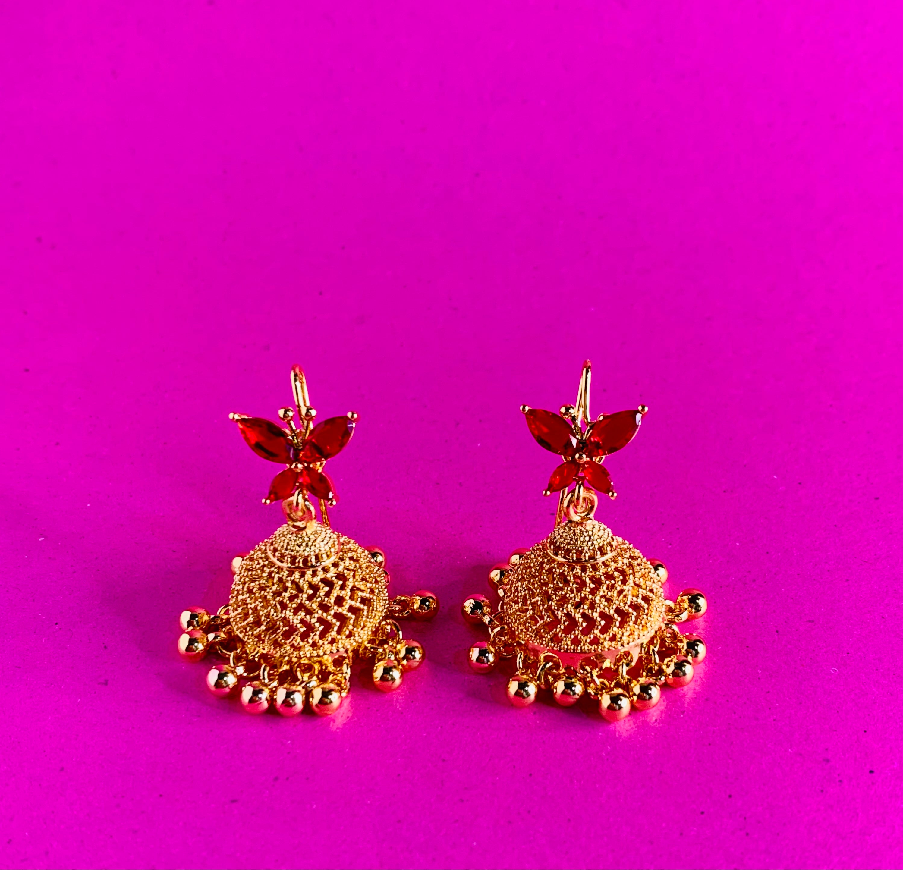 GOLDEN FLORAL JHUMKA