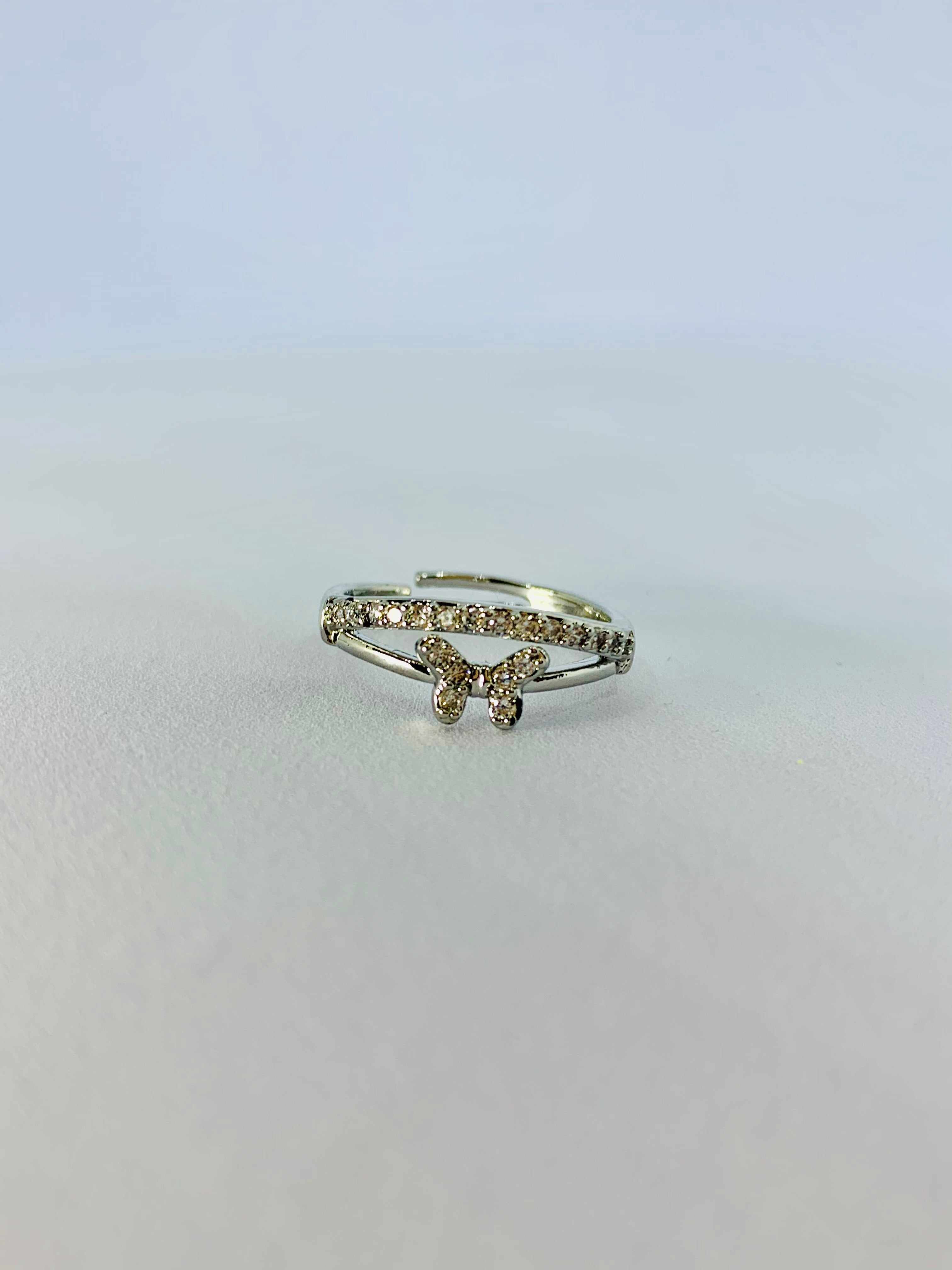 CRYSTAL BUTTERFLY RING