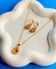 RUBY CIRCLE NECKLACE SET